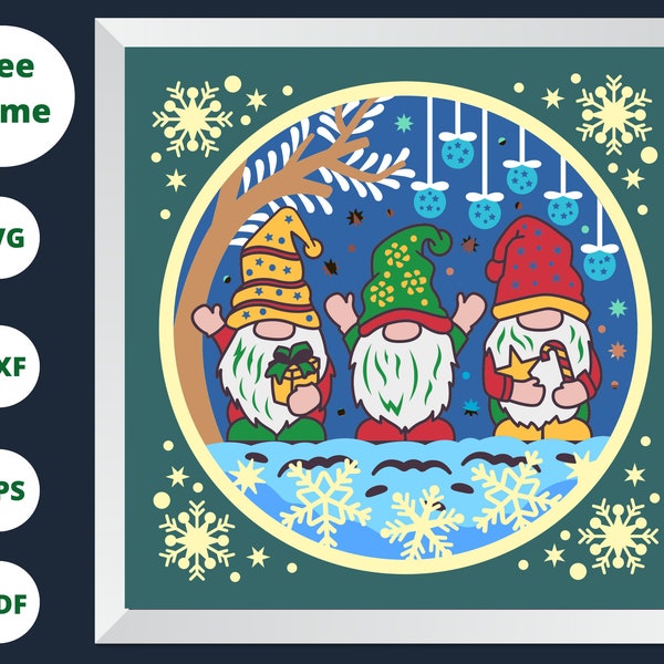 3D CHRISTMAS GNOME Svg, Gnome Shadow Box, Christmas Shadow Box, Family Gnomes svg, For Silhouette - For Cricut 3D CHRISTMAS GNOME Svg, Gnome Shadow Box, Christmas Shadow Box, Family Gnomes svg, For Silhouette - For Cricut