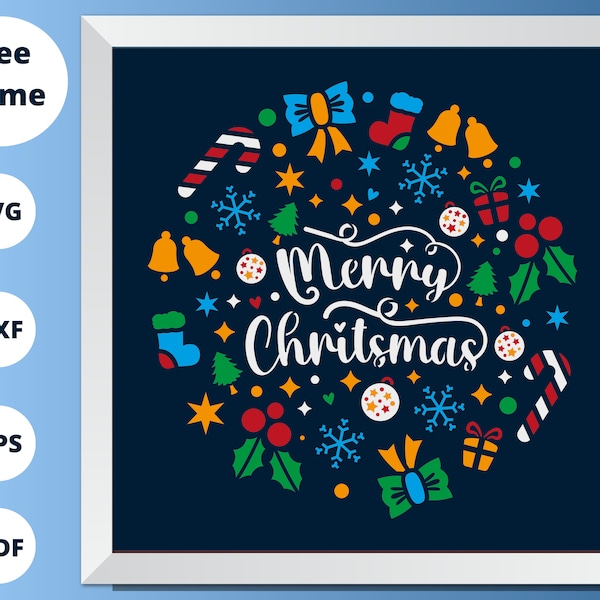 3D MERRY CHRISTMAS Svg, Christmas winter in forest 3D Paper Cut - Light Box SVG, Cricut Files, Silhouette Files