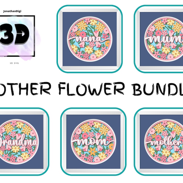 3D MOTHERS DAY shadow box, Mom, Mum, Mother, Nana, Grandma, Layered Paper Art, for Cricut, for Silhouette
