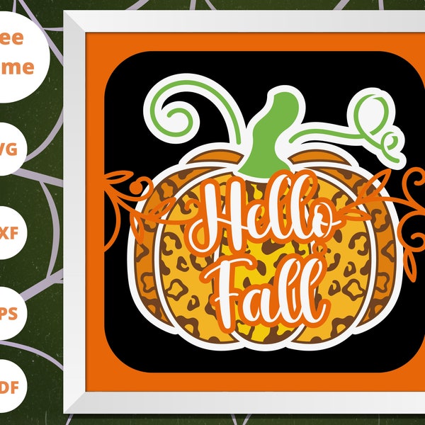 3D HELLO FALL SVG - Pumpkin svg- Fall shadow box svg - for cricut - for silhouette 3D HELLO FALL SVG - Pumpkin svg- Fall shadow box svg - for cricut - for silhouette