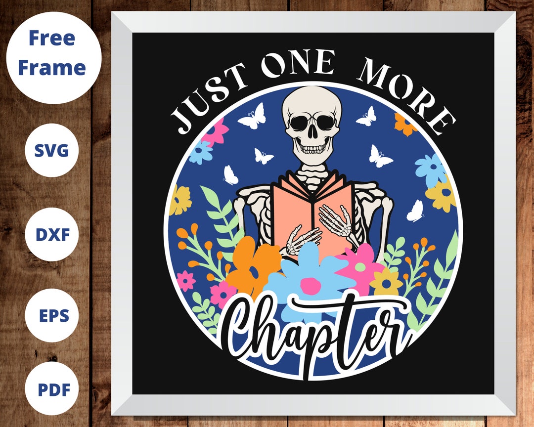 3D Reading Skeleton Shadow Box Funny Book 3D Svg Book Lover Etsy