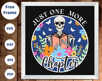 3D Reading Skeleton Shadow Box, Funny Book 3D Svg, Book Lover Svg, Floral Book Svg, Butterflies Book Shadow Box, For Cricut