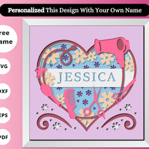 3d Coiffeur Shadow Box SVG/ Coiffeur Shadow Box/ 3d Layered svg, Card stock svg 3d Mandala svg svg fichiers pour Cricut Silhouette svg