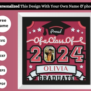 Personalized 3D SVG Graduation shadow box, graduation svg, Class of 2023 svg, Shadow box svg, Cricut shadow box, for silhouette, for cricut