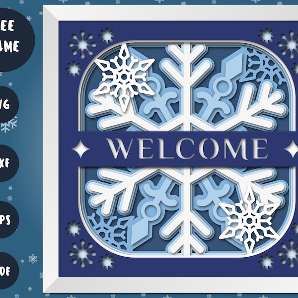 3D SNOWFLAKE Welcome Svg, Snowflake Shadow Box Svg, Welcome Sign, 3D Mandala - Cricut Files, Silhouette Files, Cardstock Svg 3D SNOWFLAKE Welcome Svg, Snowflake Shadow Box Svg, Welcome Sign, 3D Mandala - Cricut Files, Silhouette Files, Cardstock Svg