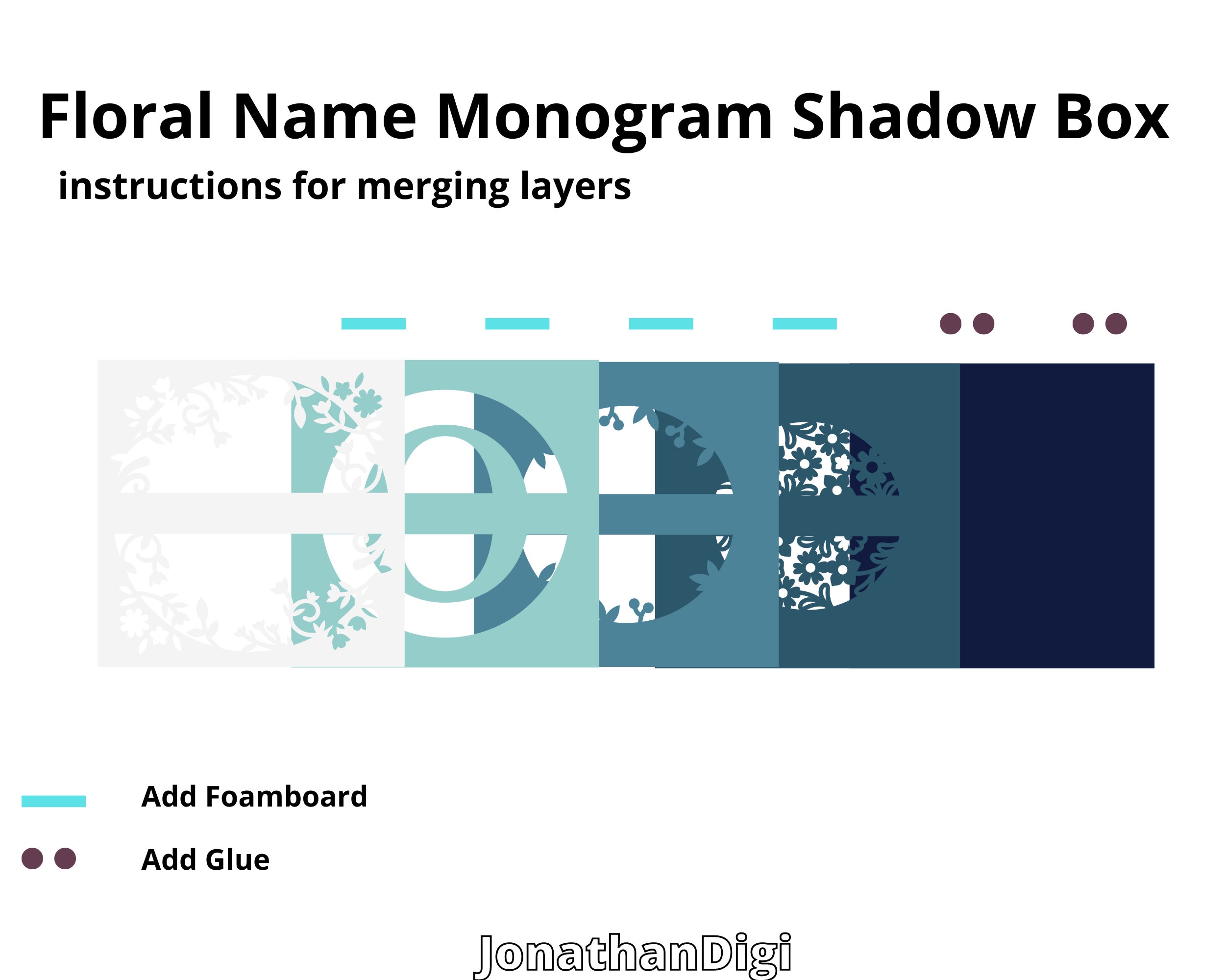 3D Flower Split Monogram A-Z Shadow Box Alphabet Family Name - Etsy ...