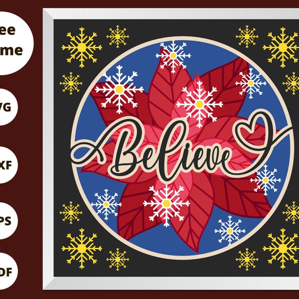 3d CHRISTMAS Svg, BELIEVE CHRISTMAS Shadow Box Svg, 3D Believe shadow box, layered cardstock - for cricut - for silhouette 3d CHRISTMAS Svg, BELIEVE CHRISTMAS Shadow Box Svg, 3D Believe shadow box, layered cardstock - for cricut - for silhouette
