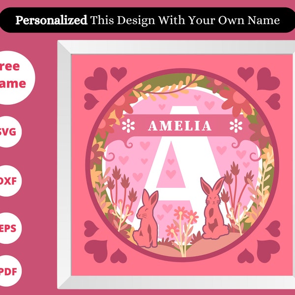 3D PERSONALIZED Girl Split Monogram A-Z Shadow Box, Alphabet Family Name SVG, Custom Name, Girl Monogram, Birthday Gift, Files For Cricut 3D PERSONALIZED Girl Split Monogram A-Z Shadow Box, Alphabet Family Name SVG, Custom Name, Girl Monogram, Birthday Gift, Files For Cricut