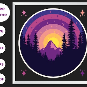 Boîte d’ombre d’aurores boréales 3D, boîte d’ombre de lumières tourbillonnantes Svg - fichier Star Shadowbox, papier cartonné Svg, fichier Silhouette, fichier Cricut