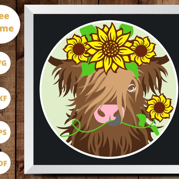 3d HIGHLAND COW Shadow Box Svg, Cow Layered Papercut, 3D Layered SVG - For Cricut - For Silhouette 3d HIGHLAND COW Shadow Box Svg, Cow Layered Papercut, 3D Layered SVG - For Cricut - For Silhouette