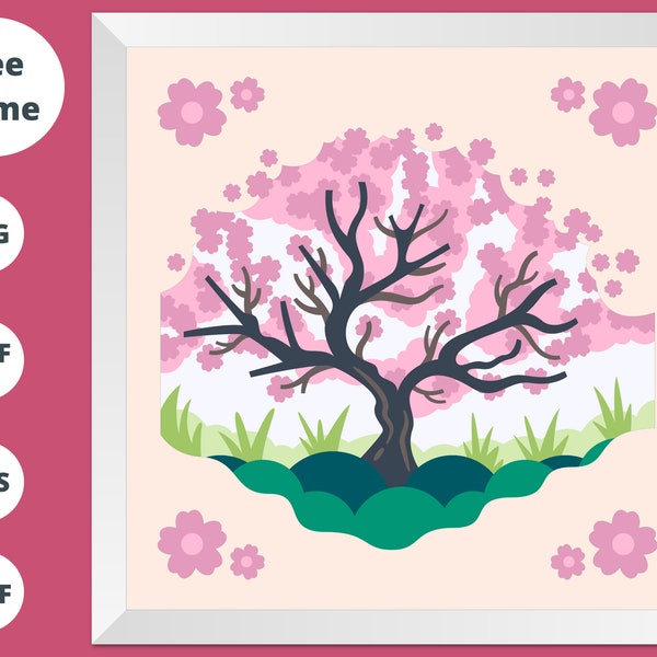 3d Cherry Blossoms Svg, Cherry Tree shadow box svg, Sakura Tree Shadow Box, Japanese Cherry Tree, 3d Floral Layered svg, For Cricut 3d Cherry Blossoms Svg, Cherry Tree shadow box svg, Sakura Tree Shadow Box, Japanese Cherry Tree, 3d Floral Layered svg, For Cricut