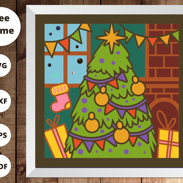 3D CHRISTMAS TREE Svg - CHRISTMAS Shadow Box Svg - Christmas 3D Svg - For cricut - For silhouette