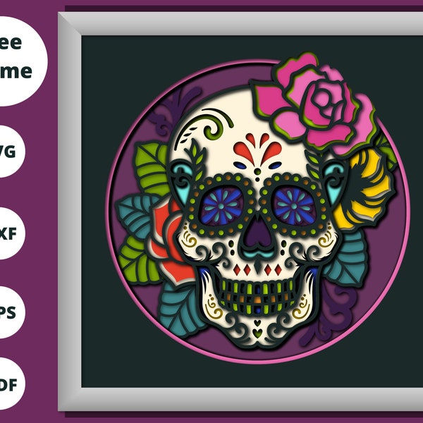 3D SUGAR SKULL Shadow Box - Day of the Dead shadow box svg - skull Svg - Mexican skull Flowers - for cricut - for silhouette 3D SUGAR SKULL Shadow Box - Day of the Dead shadow box svg - skull Svg - Mexican skull Flowers - for cricut - for silhouette