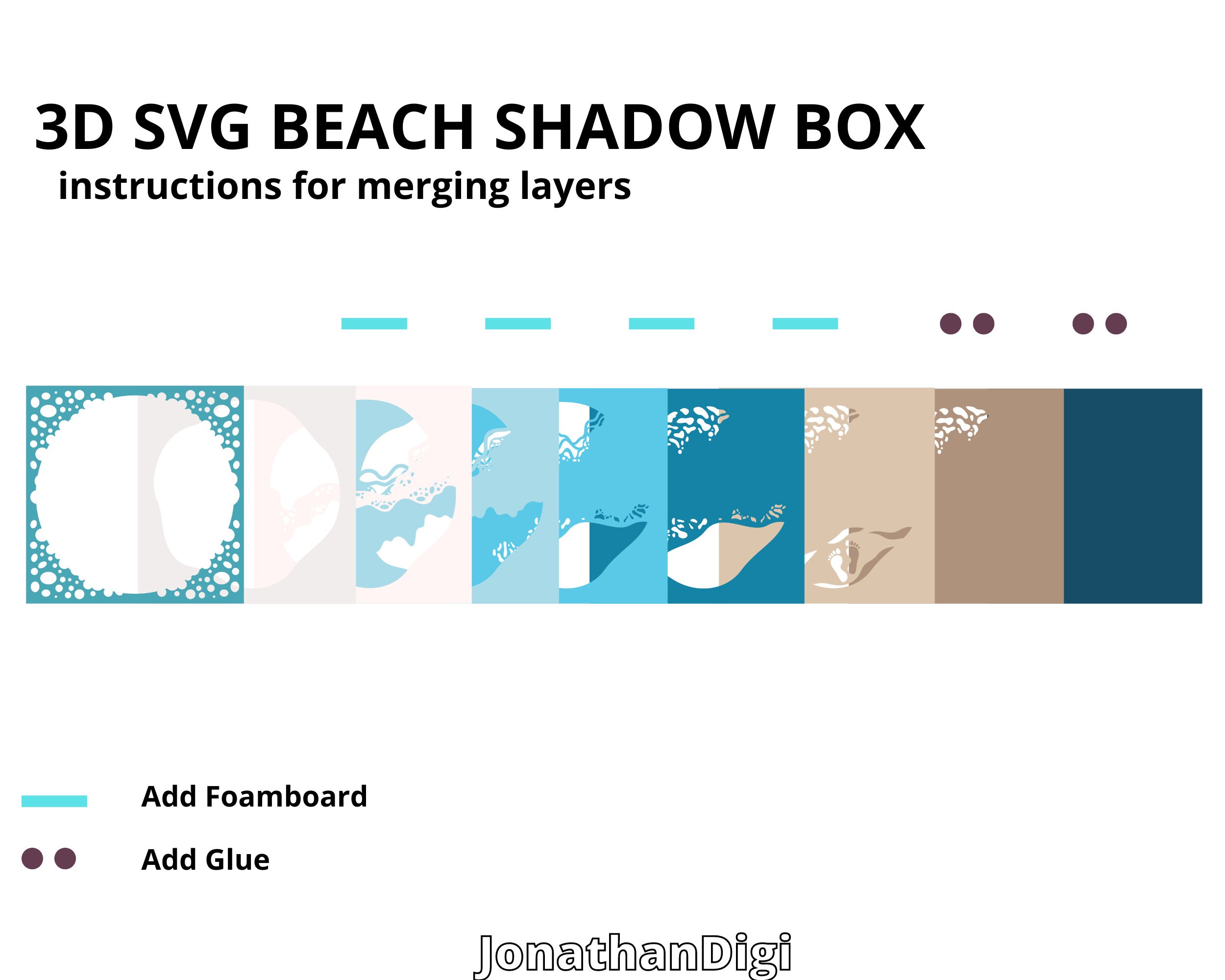 3D SVG BEACH Shadow Box Seashore BEACH Shadow Box Svg - Etsy Canada