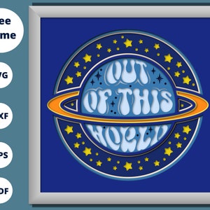 3D z tego świata Shadow Box - przestrzeń kosmiczna SVG - Saturn SVG - Space SVG - Planety SVG - dla Cricut - dla sylwetki