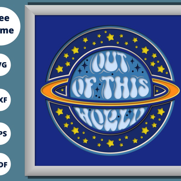 3D Out Of This World Shadow Box - Outer Space Svg - Saturn Svg - Space svg - Planets Svg -for cricut - for silhouette