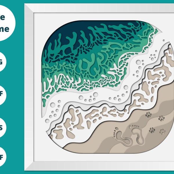 3D WAVE BEACH Shadow Box SVG - Seashore Beach Shadow Box Svg - Cricut Files, Cardstock Svg, Silhouette Files, paper cut svg 3D WAVE BEACH Shadow Box SVG - Seashore Beach Shadow Box Svg - Cricut Files, Cardstock Svg, Silhouette Files, paper cut svg