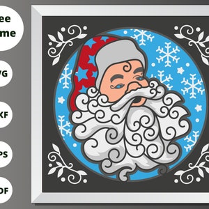 3D SANTA Believe Shadow Box SVG - CHRISTMAS Santa Believe - Santa 3D Layered Cardstock - Christmas Cricut Project - For Cricut
