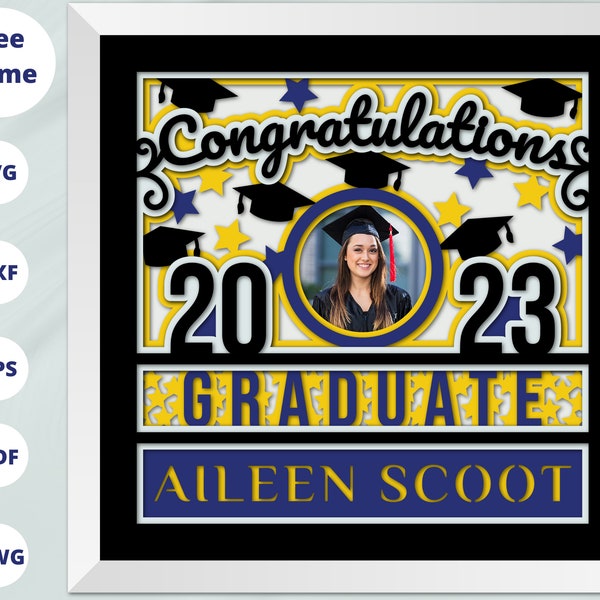 Personalized 3D Graduation shadow box, graduation svg, Class of 2023 svg, Shadow box svg, Cricut shadow box, for silhouette Personalized 3D Graduation shadow box, graduation svg, Class of 2023 svg, Shadow box svg, Cricut shadow box, for silhouette