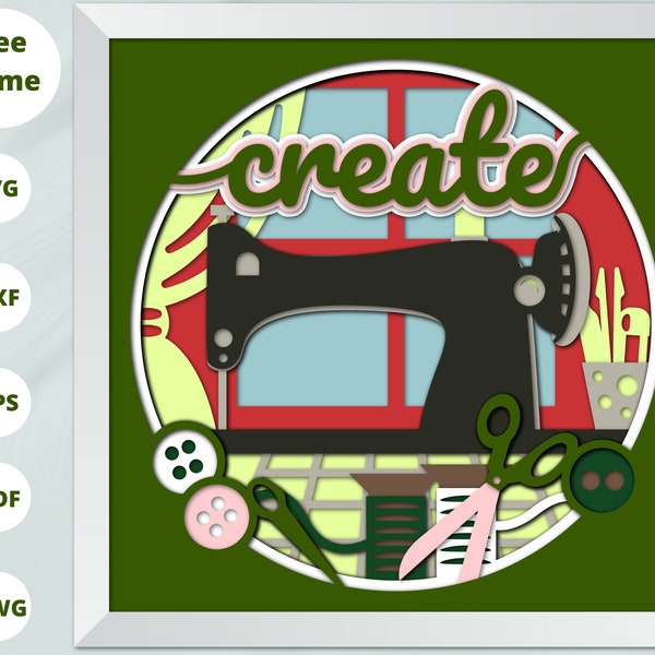 3D CREATE SEWING SVG - Shadow Box - Cricut Files, Cardstock Svg, Silhouette Files, paper cut svg, 3D svg 3D CREATE SEWING SVG - Shadow Box - Cricut Files, Cardstock Svg, Silhouette Files, paper cut svg, 3D svg