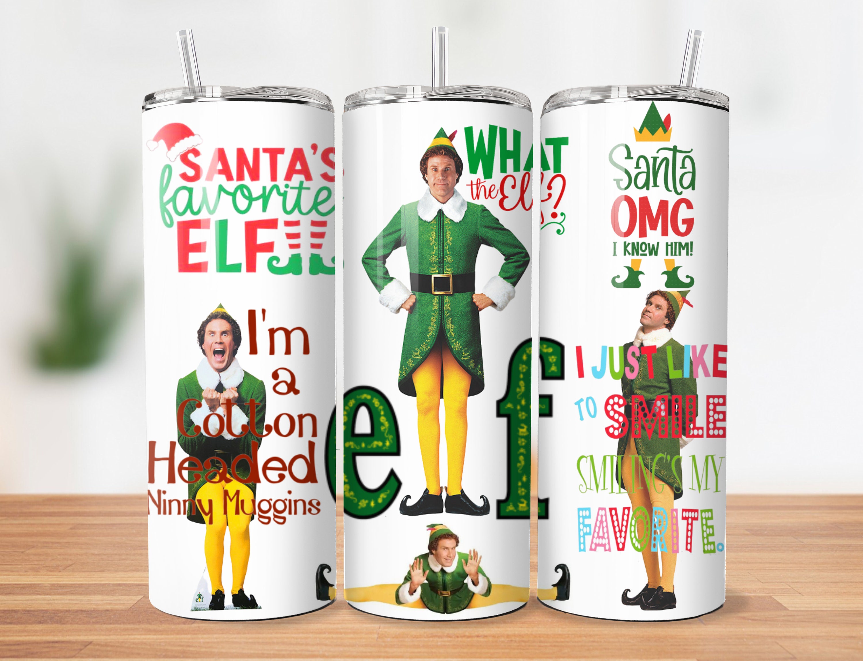 Elf Christmas Stainless steel tumbler Christmas is my favorite Elf movie –  Elliefont Styles