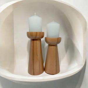 Natural Wood Candle Holder Set – High-Quality Handcrafted, Stylish and Functional 2-Piece Wooden Candle Holders, Perfect for Gifting