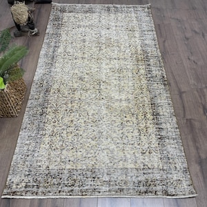 4x7 Area Rug, Vintage Rug, Turkish Rug, Anatolian Rug, Rugs For Living Room, 3.7x6.9 ft Beige Rug, Neutral Scandinavian Style Rug, Wool Rug,