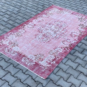 5x8 Vintage Rug, Oushak Rug, Anatolian, Turkish Rug, Hand-Made, Faded, Wool, Antique, Natural Rug, Bohemian, FREE SHIPPING, 4.6x7.7 ft.