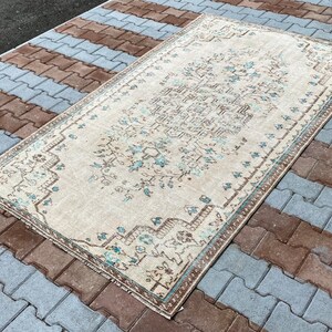 5x8 Vintage Rug, Oushak Rug, Anatolian, Turkish Rug, Hand-Made, Faded, Wool, Antique, Natural Rug, Bohemian, FREE SHIPPING, 4.8x7.9 ft.