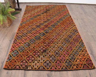 Türkischer Vintage Teppich, Kelimteppich 1,6 x 2,5 cm