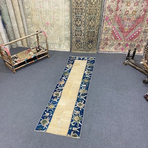 2x6 Turkish Runner Rug, Vintage Runner, Anatolian, Hand-Made, Oushak Rug, Antique, Runner Rug, Natural, FREE SHIPPING, 1.7x6.4 ft
