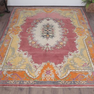 Vintage Turkish Rug, 7x10 ft Floral Rug, Anatolian Carpet, 222x295cm Bohemian Decor, Handmade Rug, Turkish Kilim, Living Room Rug
