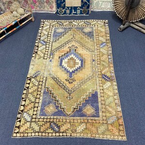 4x6 Vintage Rug, Oushak Rug, Anatolian, Turkish Rug, Hand-Made, Faded, Wool, Antique, Natural Rug, Medium Size Rug, FREE SHIPPING 3.5x6.1 ft