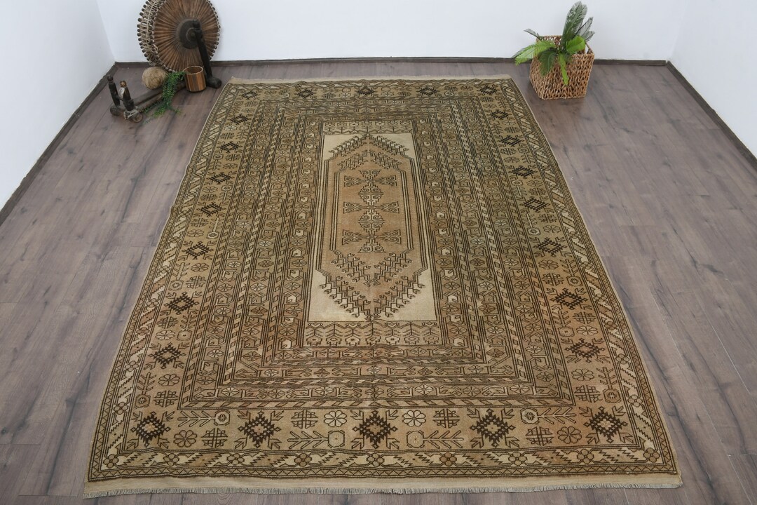 Large Turkish Rug Turkish Rug Large Vintage Anatolian Rugs for Dining Room 6.4x9.4 Ft ...