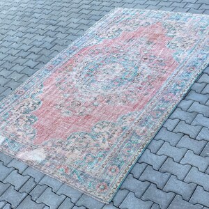 6x10 Vintage Rug, Oushak Rug, Anatolian, Turkish Rug, Hand-Made, Faded, Wool, Antique, Natural Rug, Bohemian, FREE SHIPPING, 5.9x9.6 ft.