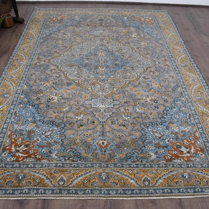 Turkish Rug, Vintage Rug, Large Rug, Antique Rug, Rugs For Bedroom, 6.2x9.2 ft Purple Rug, Kaiseri Rugs, Large Oushak Rug, Wool Rug