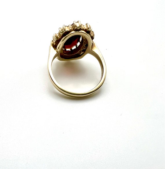 Long German Antique Garnet Garnet Ring 333.Gold 8… - image 7