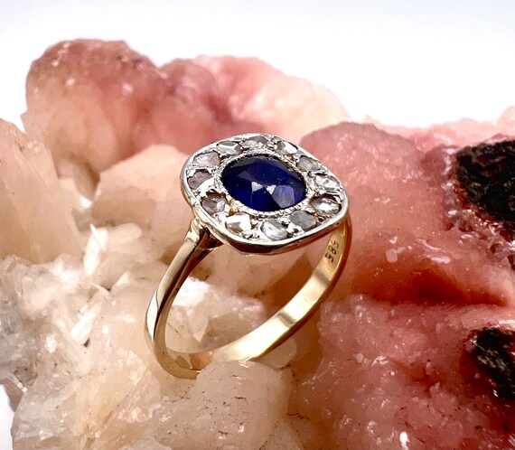 ArtDećo HISTORIC Antik Saphir Ring mit Altschliff… - image 3
