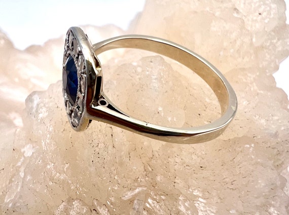 ArtDećo HISTORIC Antik Saphir Ring mit Altschliff… - image 6