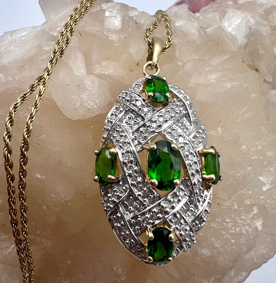 Wonderfully Green Chrome Diopside Necklace 585. Y… - image 5