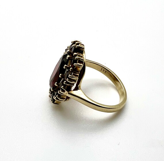 Long German Antique Garnet Garnet Ring 333.Gold 8… - image 6
