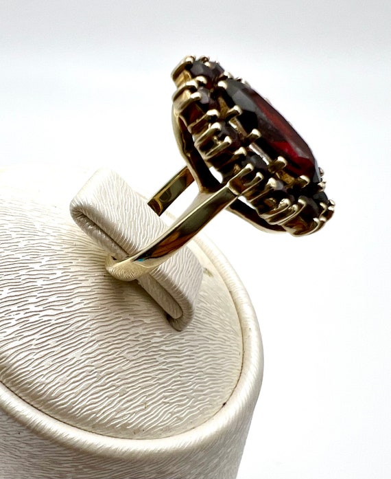 Long German Antique Garnet Garnet Ring 333.Gold 8… - image 3