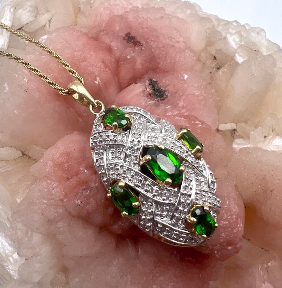 Wonderfully Green Chrome Diopside Necklace 585. Y… - image 6