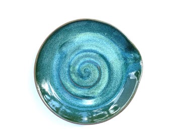 Reposacucharas de cerámica hecho a mano / Organizador de cocina / Regalo para inauguración de casa / Hecho a mano en Grecia