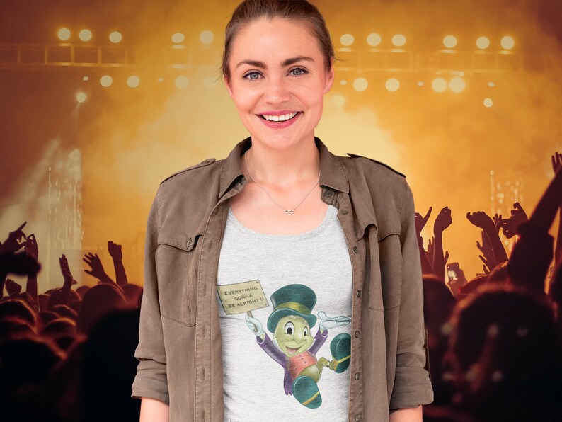 Unisex Cotton Tee Jiminy Cricket Tshirt. Everything Gonna Be Alright