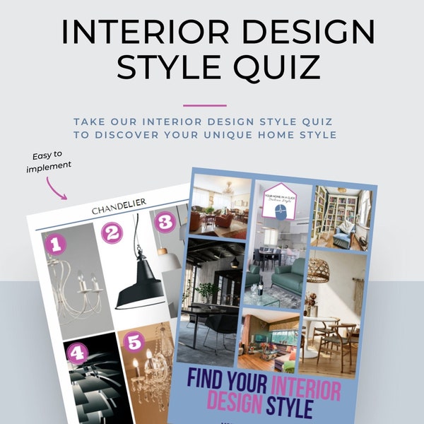 Interior Design Style Quiz | Find your Interior Design Style | Interior Decorating Ebook | Instant download | Interior Design Workbook