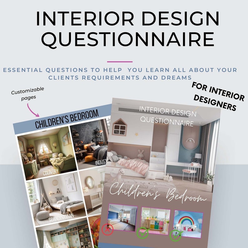 Kid's Room Client Questionnaire for Interior Designers | Instant ...