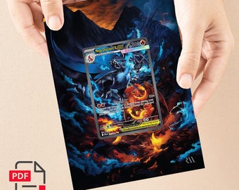 Mega Charizard X ex 125/094 - Scarlet & Violet 151 Extended Display Digital Artwork