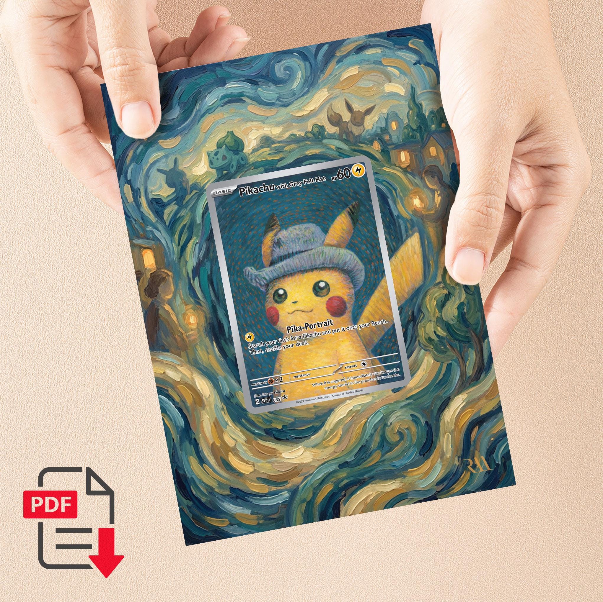 Pikachu With Grey Felt Hat Frame - Etsy