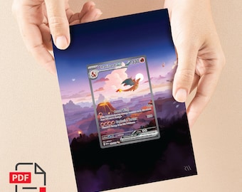 Charizard ex 199/165 Dusk Flight - Scarlet & Violet 151 Extended Display Digital Artwork